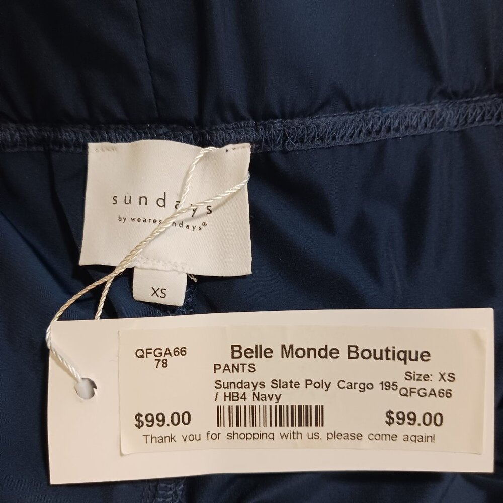 Sundays by Wearsundays NWT, Navy Blue Cargo Pants Size XS, Athleisure, Casual - Picture 3 of 14